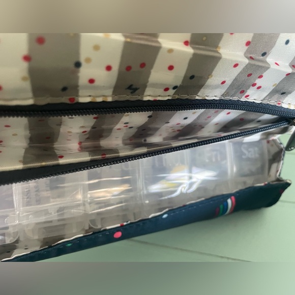 🌈 💙 NWT Lug Choo Choo Pill Organizer in Rainbow Navy 🌈💙 - Picture 3 of 8